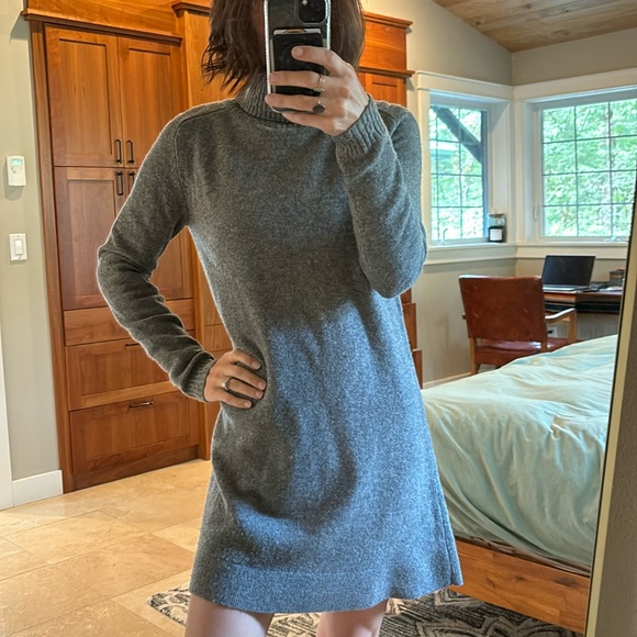 Balenciaga Dresses & Skirts - Balenciaga Wool Mini turtleneck cowl Neck Dress Gray